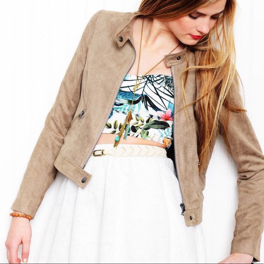 Sam Edelman Faux Suede Moto Jacket